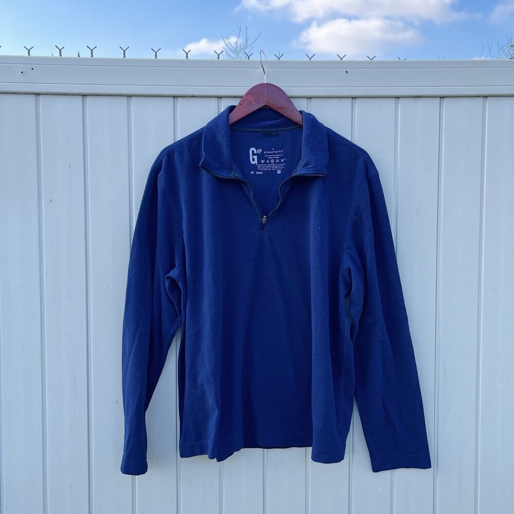 GAP Blue Fleece Sweatshirt Size Large Men's Performance Wear